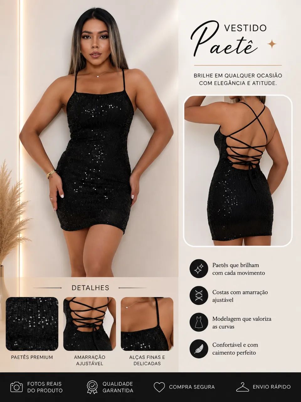vestido de paete