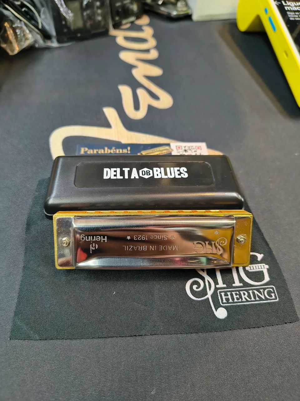 Gaita Hering delta blues 10 vozes com estojo compre o instrumento mais top do brasil - Foto 6