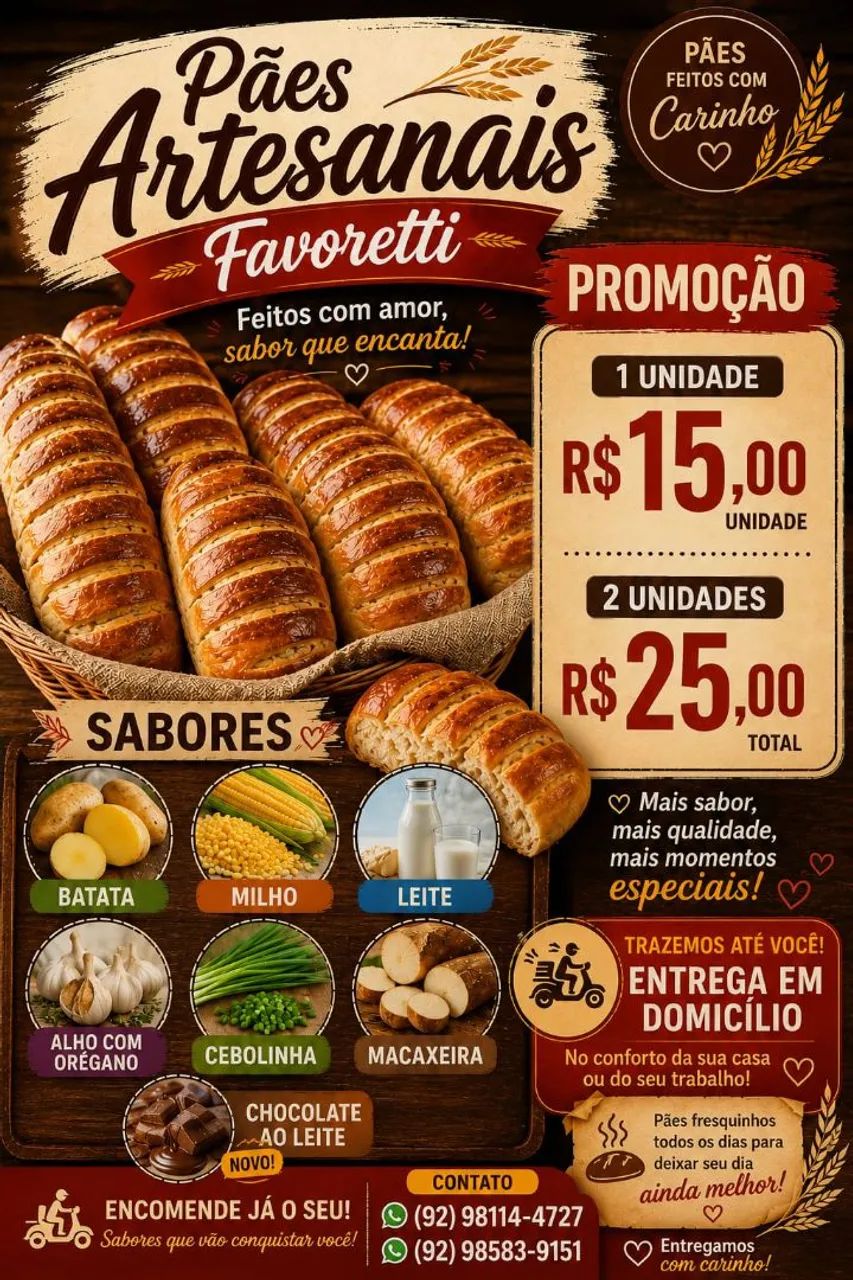 Pães artesanais 