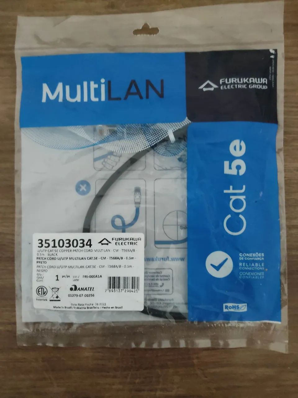 CAT 5e Patch Cord U/UTP MULTILAN CM T568A/B 0,5M