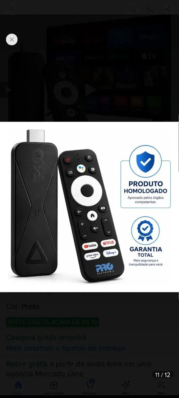 TV Stick Pro 4K Android Proeletronic PROSK1000 - Foto 4