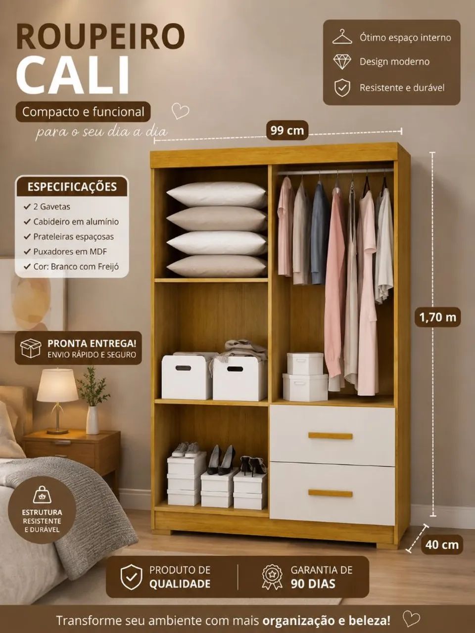 Guarda roupa solteiro cali - Foto 2