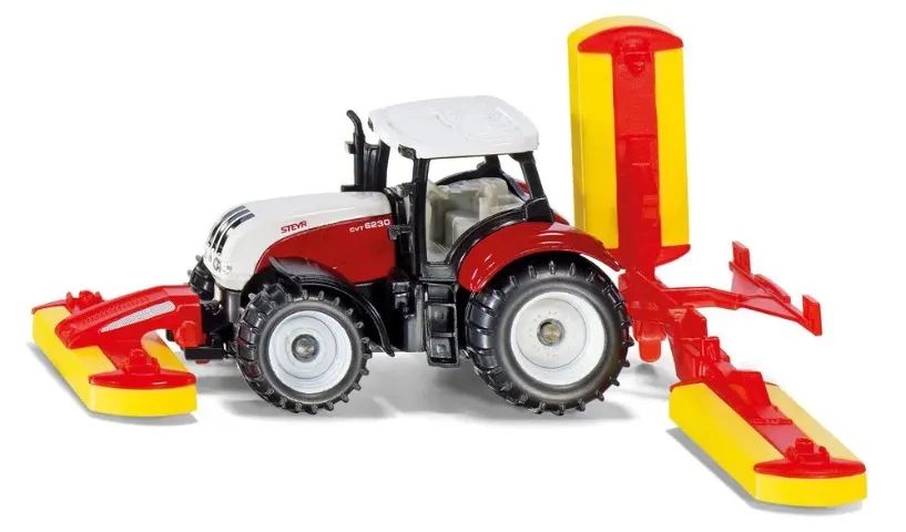 Miniatura Original SIKU - TRATOR COM REBOQUE 1672 - STEYR MIT POTTINGER  - Foto 5