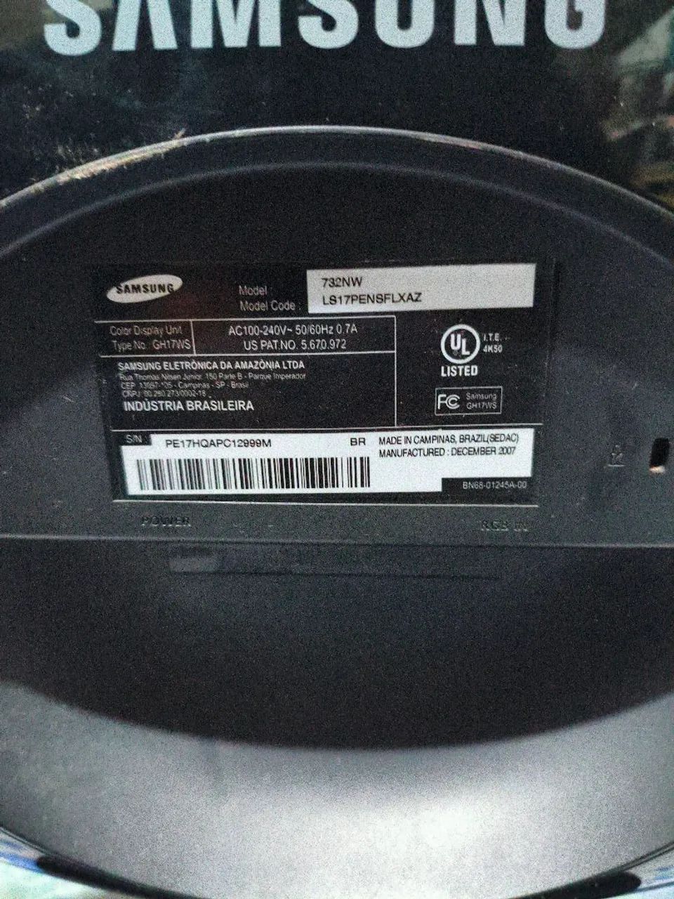 Monitor Samsung SyncMaster 732NW *17 POLEGAS* - Foto 3