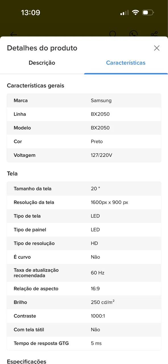 Monitor Samsung 20 polegadas  - Foto 3