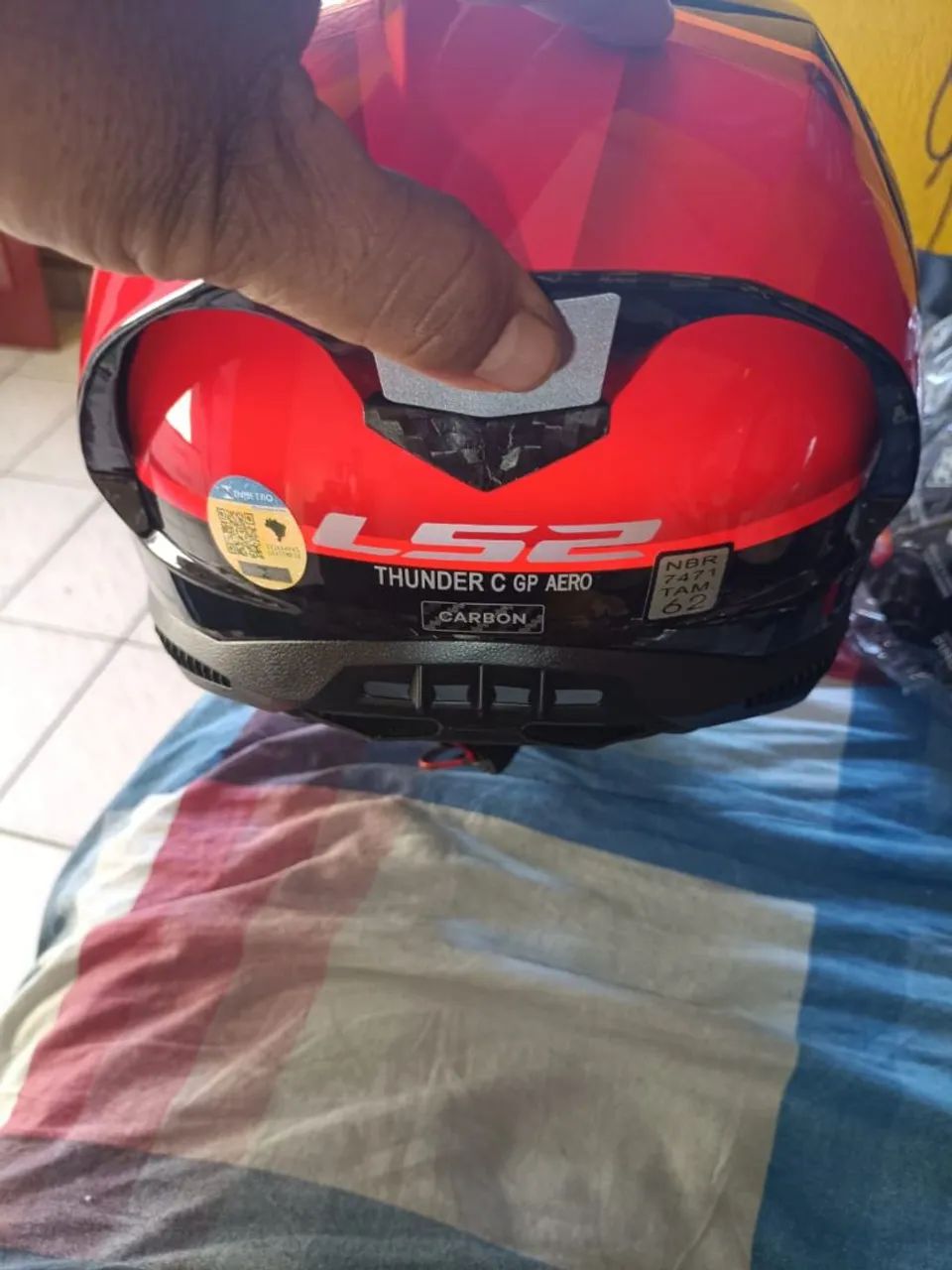 Capacete LS2 thunder carbon GP fire vermelho  - Foto 2