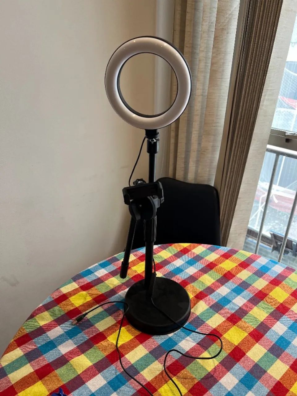 Ring Light LED com Tripé e Suporte para Celular