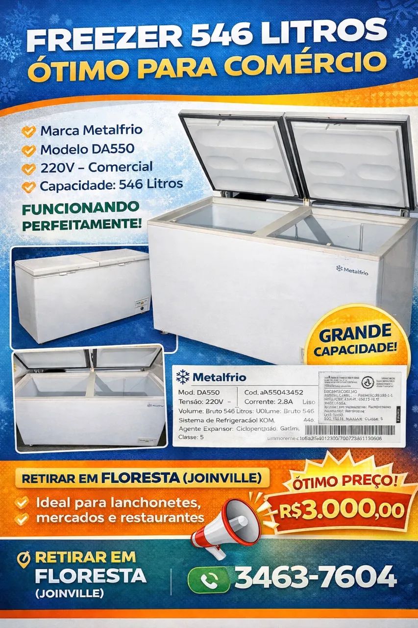Freezer 546 litros