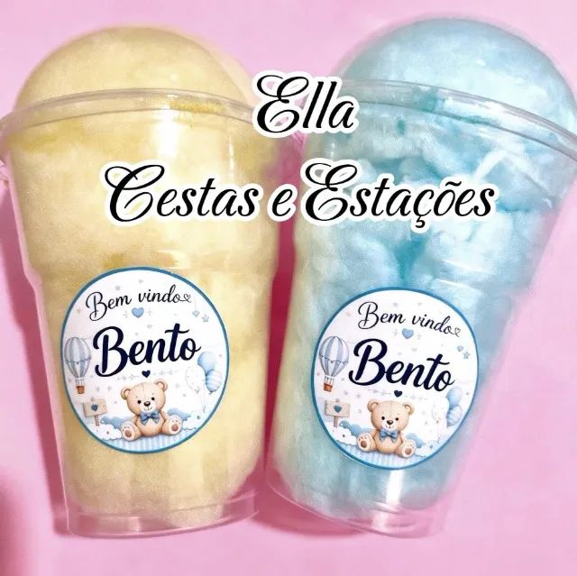 Algodão doce no pote/copo e palito para festas, aniversários e eventos - Foto 2