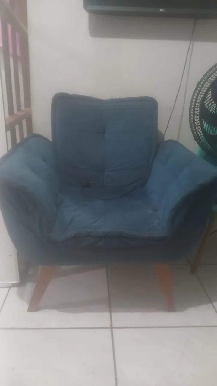 Sofá individual azul 