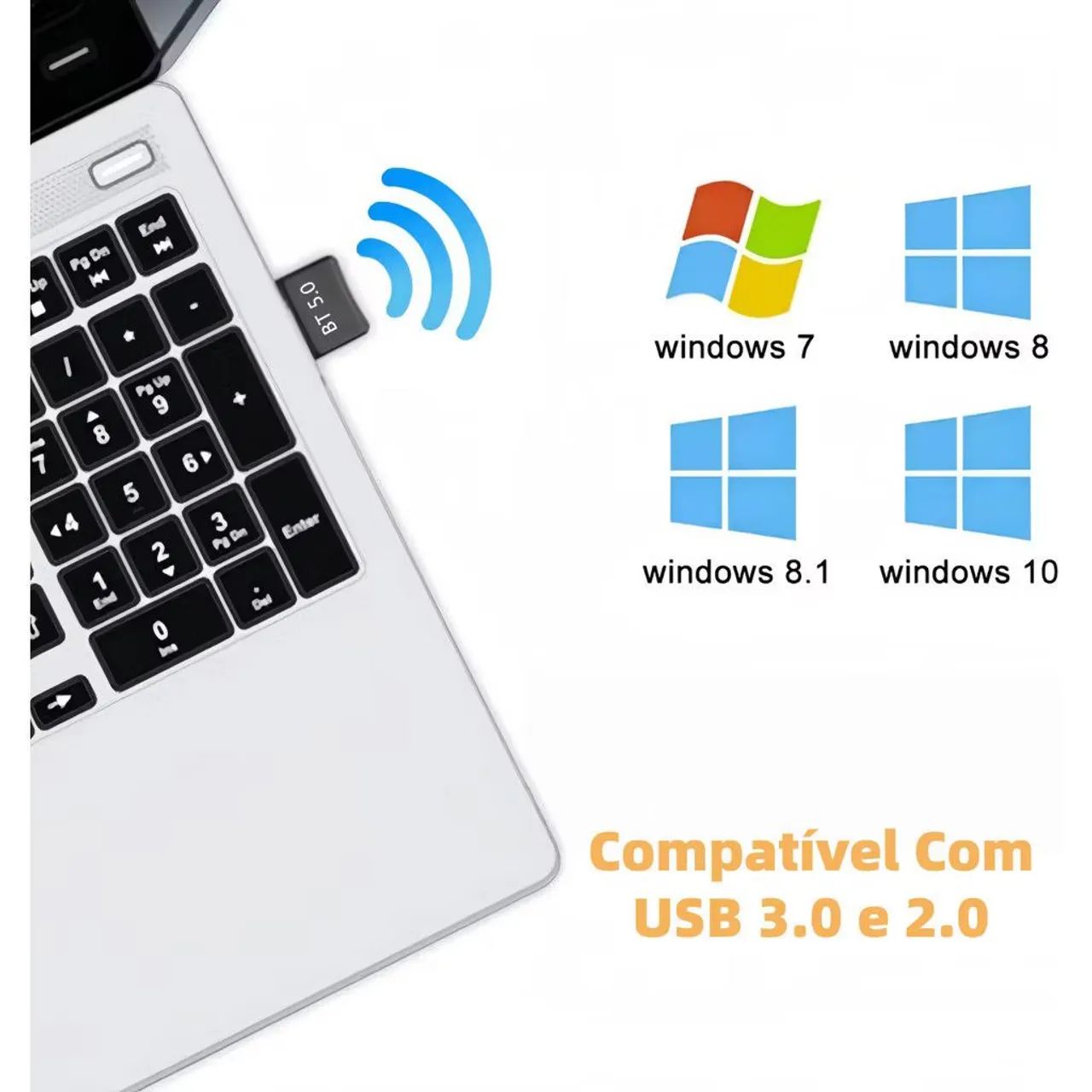 Adaptador Bluetooth 5.0 USB - Conecte seus dispositivos sem fio. - Foto 2