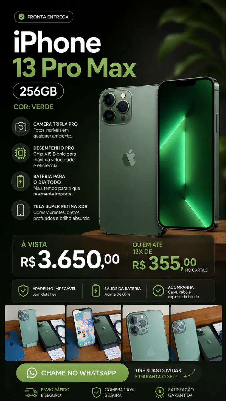 iPhone 13 Pro Max 256gb na caixa com nota fiscal - Celulares e