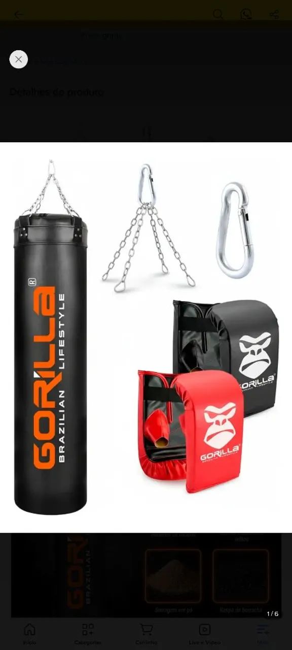 Saco de pancada 160cm cheio Muay Thai 2 luvas 
