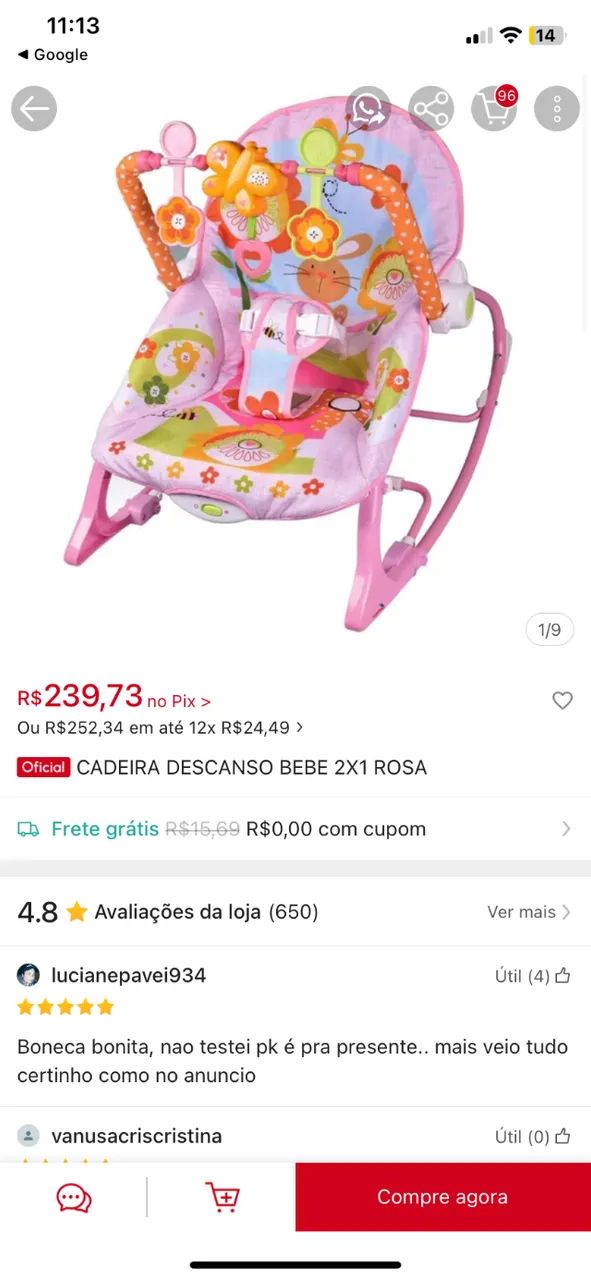 Cadeira de balanço  - Foto 3