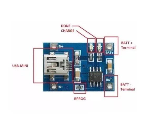 COD-AM1 Tp4056 Micro Usb Carregador Bateria Litio 1a 5v Lithium