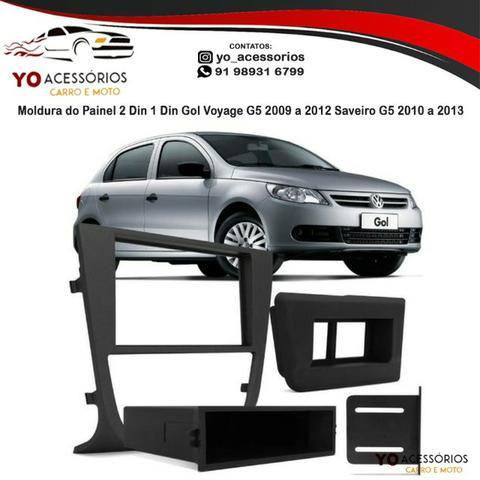 Moldura do Painel 2 Din 1 Din Gol Voyage G5 2009 a 2012 Saveiro G5 2010 a 2013