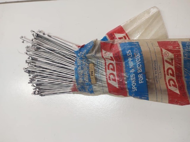 Raios de roda bicicletas DDL 195 mm 2,5 mm novos de estoque muito antigo. - Foto 5