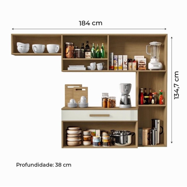 Armário de cozinha suspenso 7 portas - novo na caixa - entregamos  - Foto 2