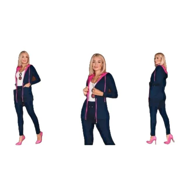 Conjunto feminino moletinho calça + parka com capuz moda tendência - Foto 3