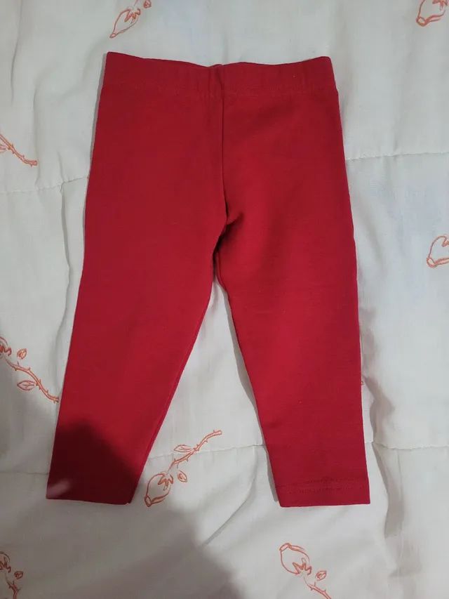 Calça legging ROSA infantil NOVA veste 3/6 meses