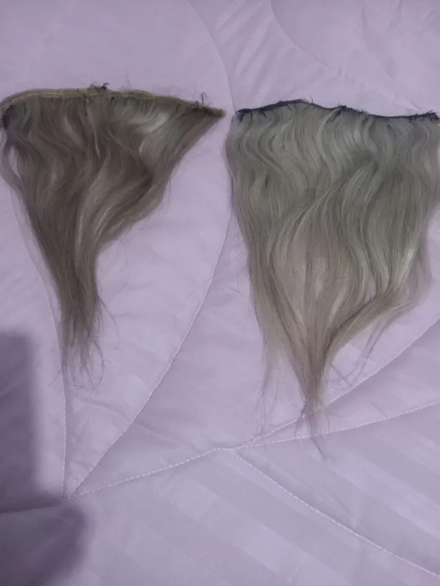 Cabelo Humano Loiro Platinado Mechado Nacional Tela 30g 60cm