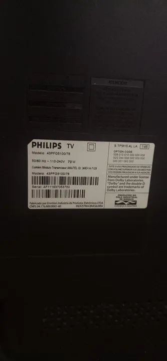 TV Philips 43" para CONSERTO - Foto 4