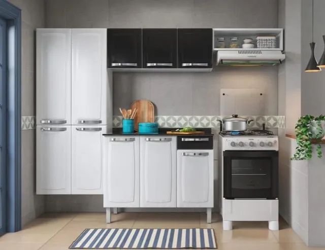 Armário de cozinha de aço completo com balcão em mega promoção entrega grátis 