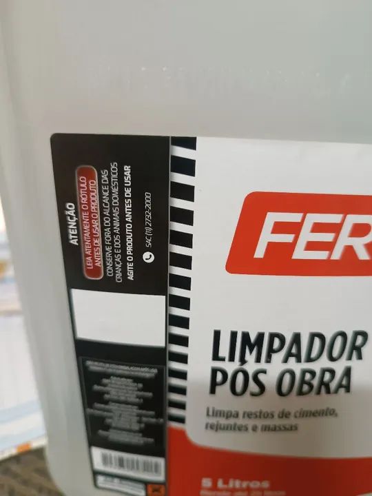 Limpador pós obra Ferjá 5 litros  - Foto 4