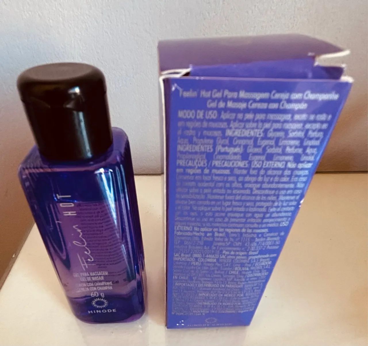 Gel Para Massagem Feelin Hot Cereja Com Chámpanhe 60ml - Foto 4