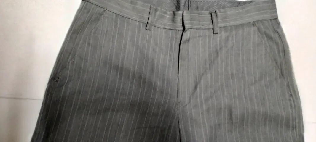 Calça social masculina 44 cinza listrada - Foto 4