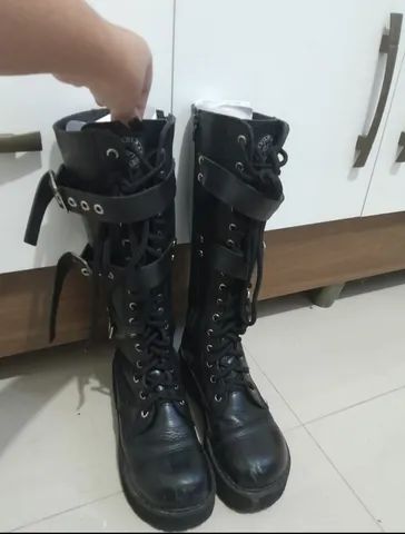 Bota coturno de couro legítimo La vilela