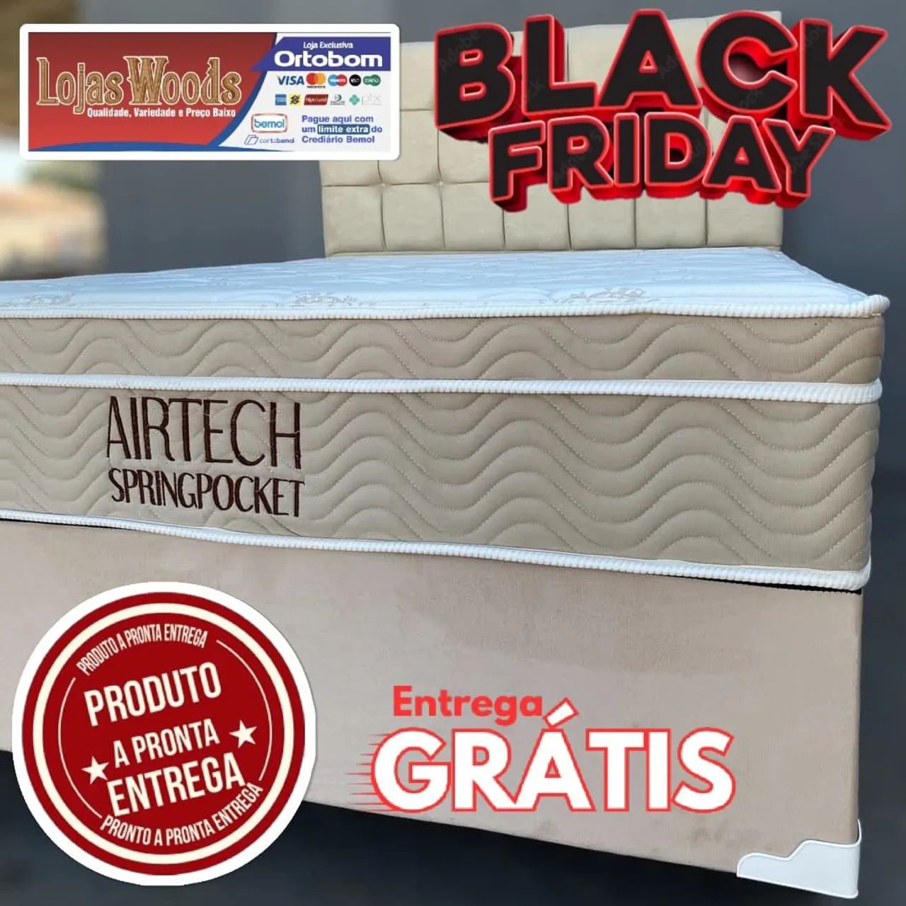 Colchão Ortobom Airtech Spring Pocket Mega Oferta Black Friday  - Foto 3