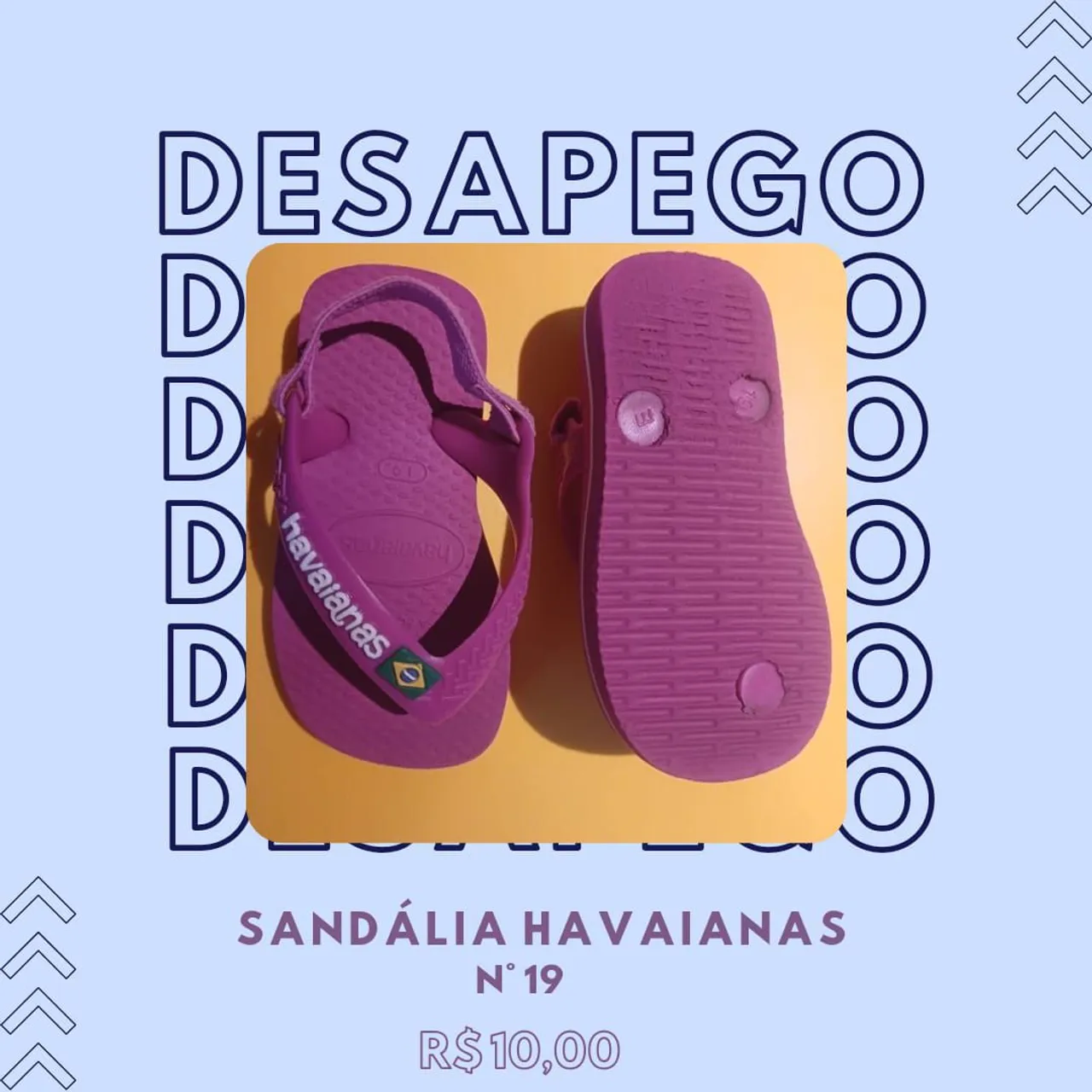 Sandália Havaianas Infantil N° 19 - Rosa