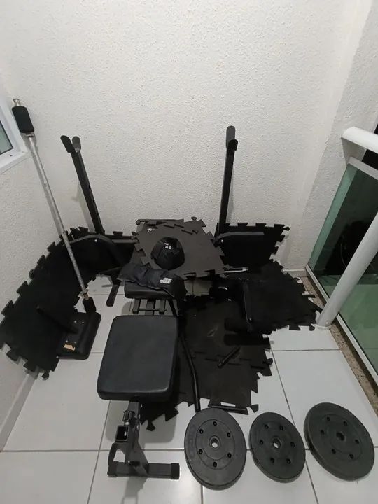 Banco de musculação completo para treino em casa