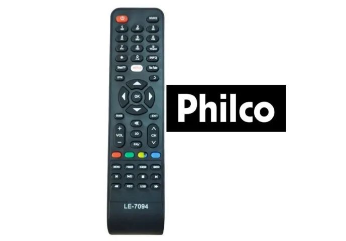 Controle Remoto Tv  Philco Smart Led Lcd Netflix Compatível Le-7094  Arduino COD-CP847 