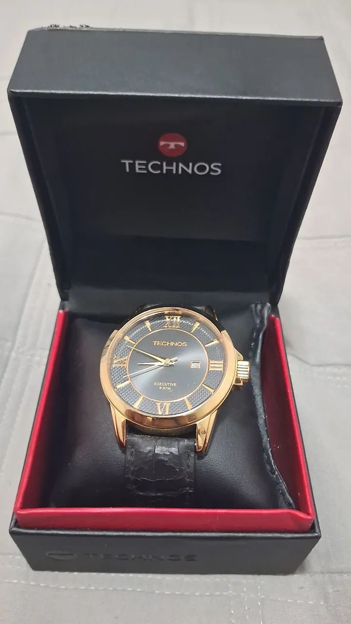 Relógio Technos Dourado com Pulseira de Couro - Foto 5