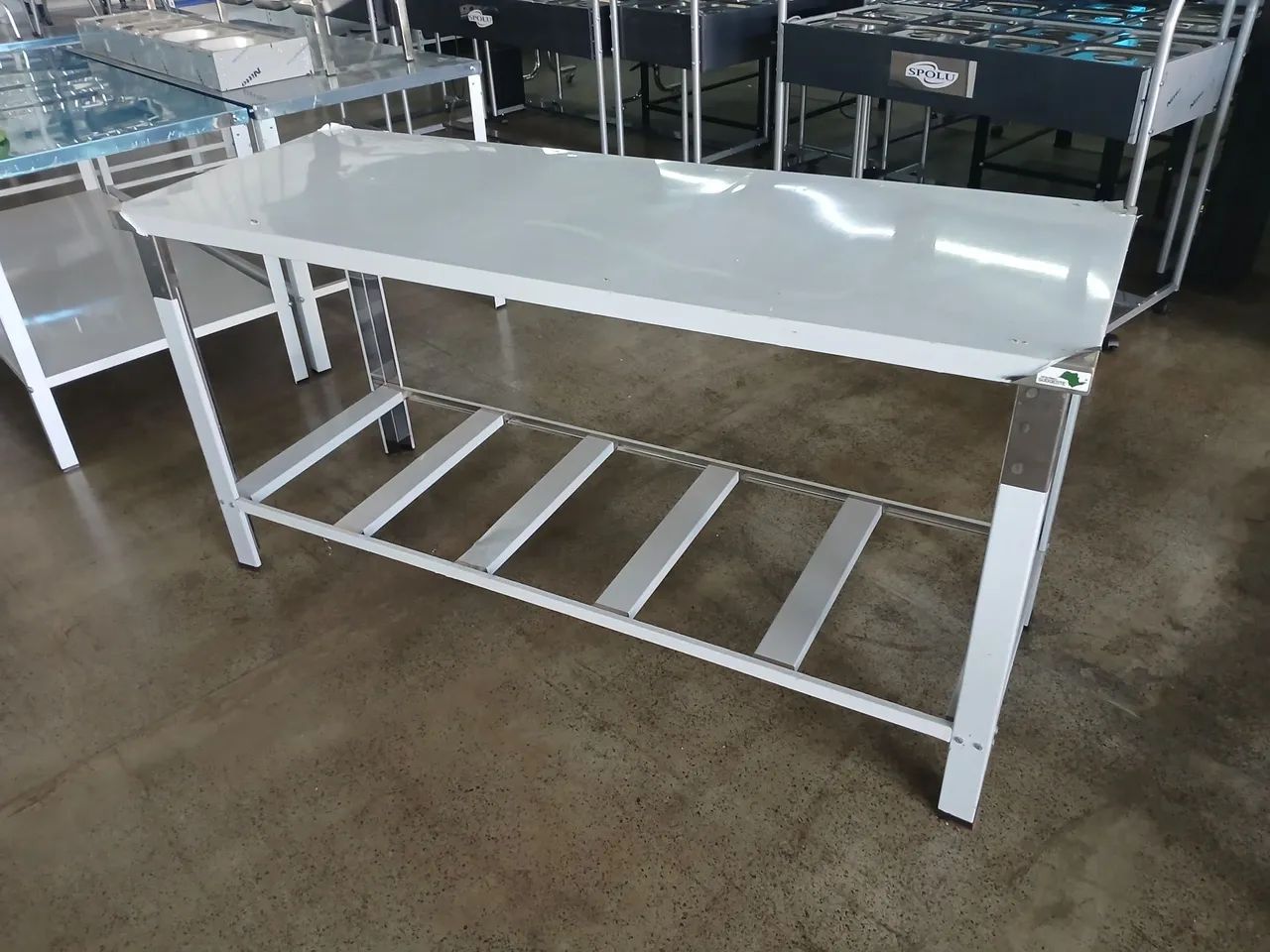 Mesa Aço Inox 1,80 X 0,65 Gradeada  - Foto 2