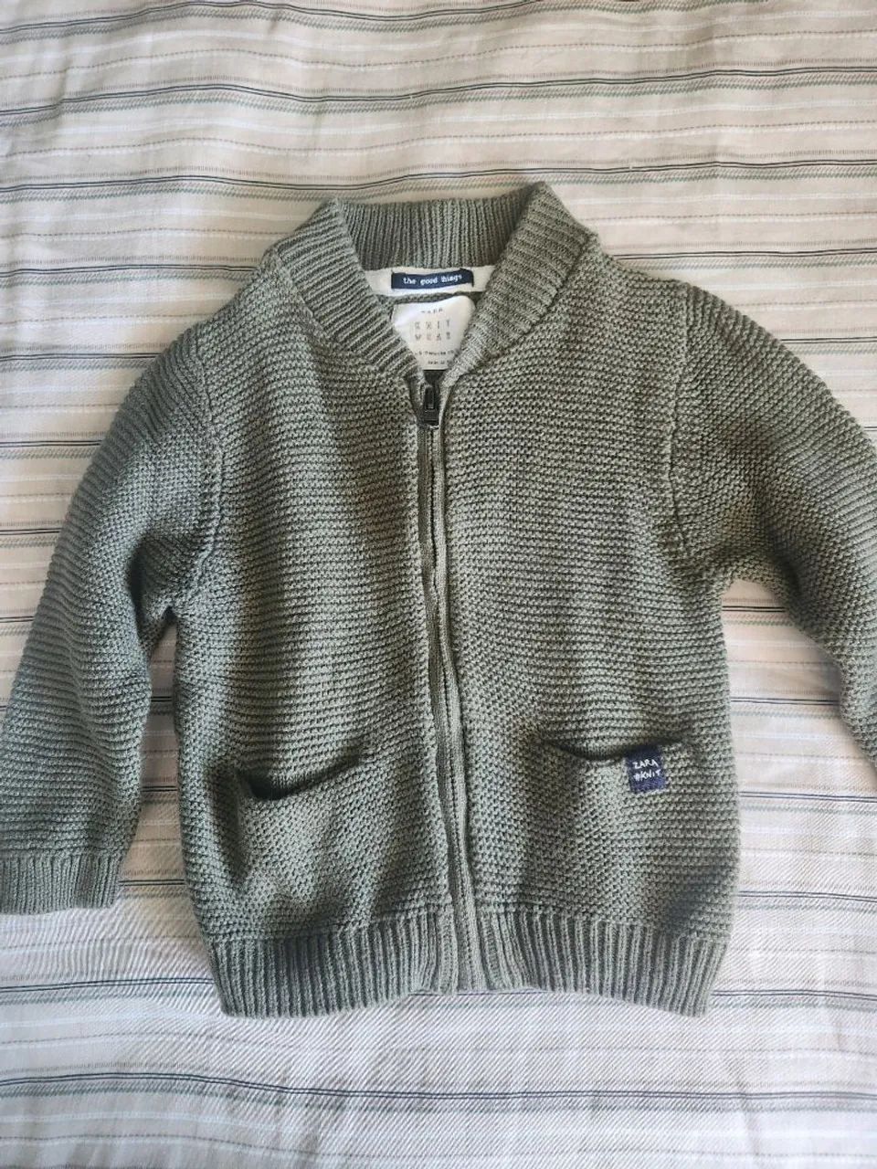 Casaco de Tricô Verde Zara Baby