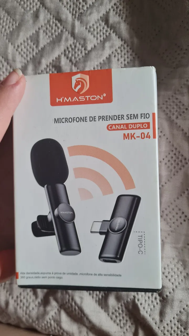 Microfone Sem Fio H'MASTON MK-04 Canal Duplo Tipo-C