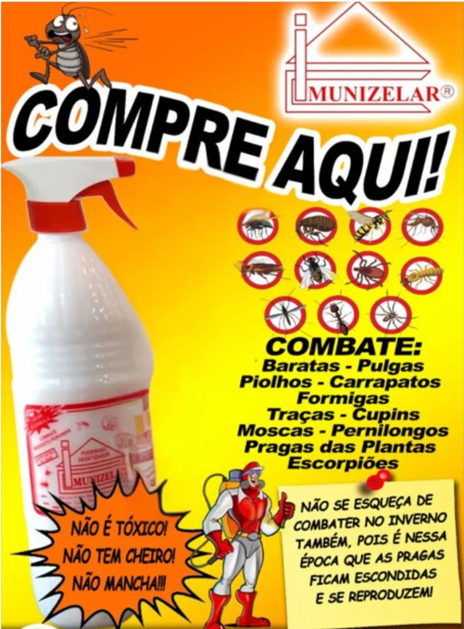 Imunizelar dedetizador baratas, aranha, dengue, escorpiao etc