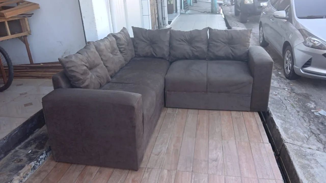 Sofá de canto com puff - Conforto e elegância para sua sala - Foto 2