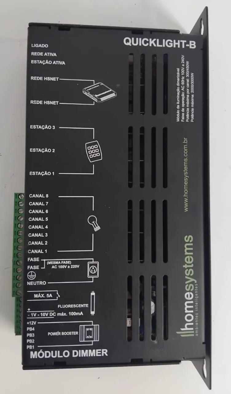 Módulo de iluminação dimerizável, 8 canais, 3000W