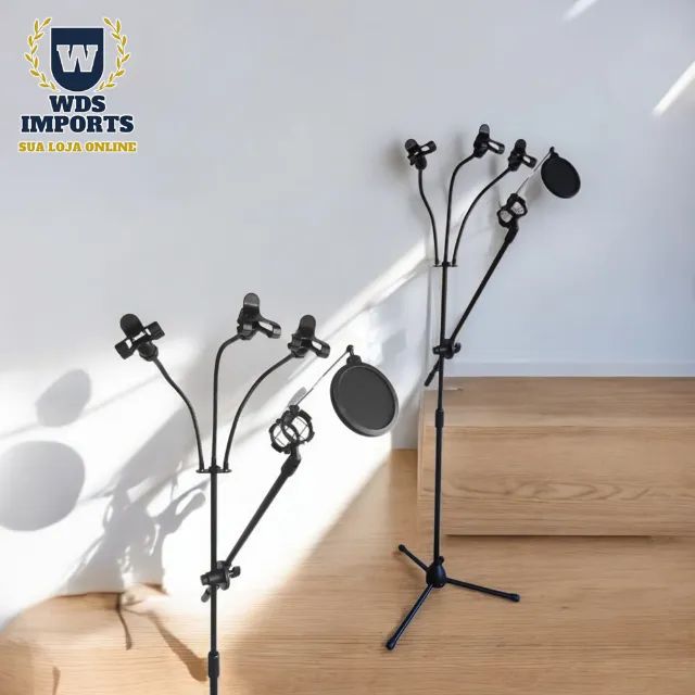 Pedestal Suporte para Microfone e celular