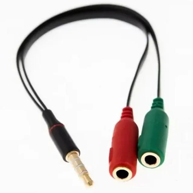 Cabo Adaptador P3 para 2 Entradas P2 Fone, Headset e Microfone