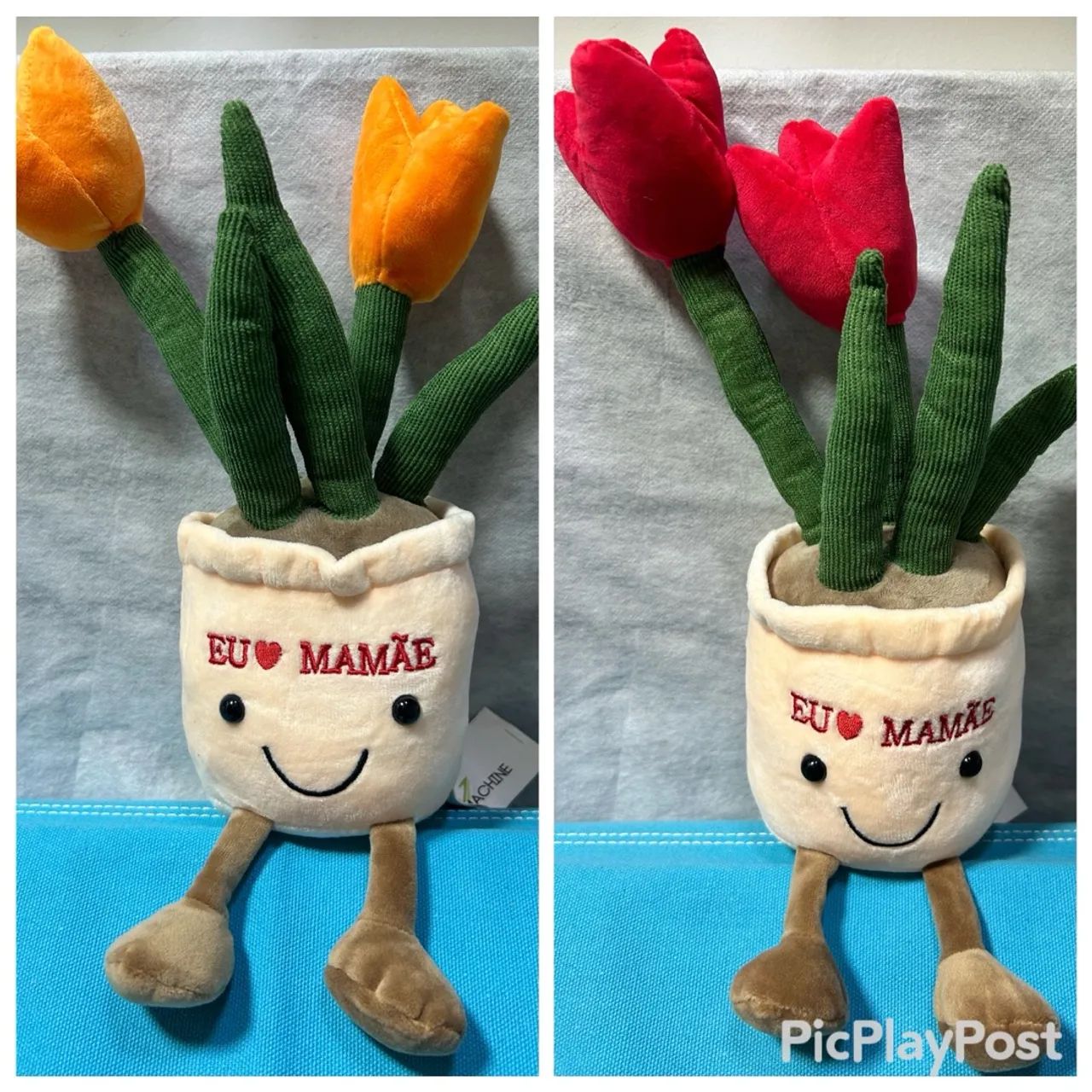 Pelucia vaso com tulipa BR Machine