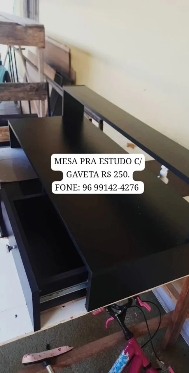 Mesa para estudo com gaveta por R$250