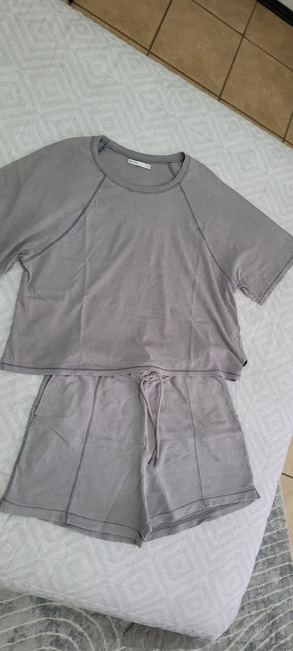 Conjunto de Cinza Estonado - Tamanho M
