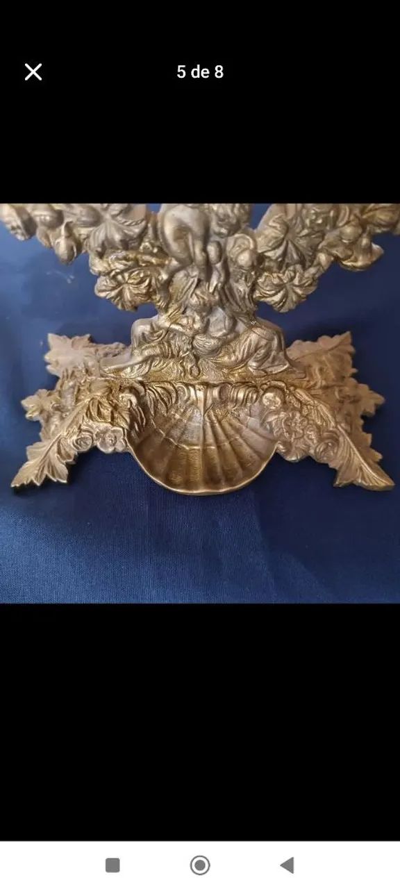 ESPELHO ANTIGO DE MESA EM BRONZE - Foto 5