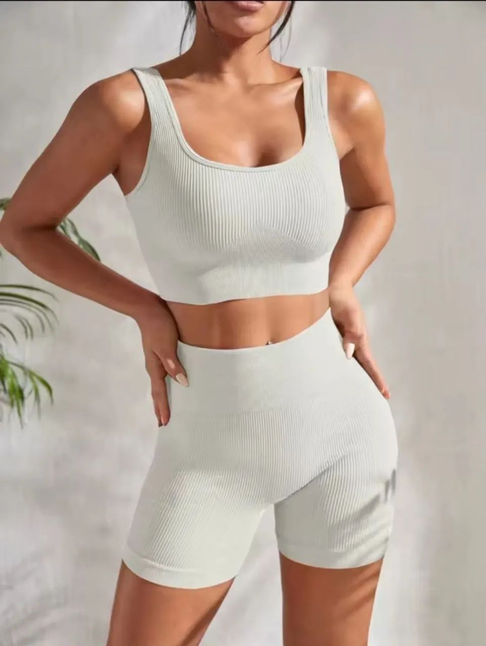 Conjunto Fitness Ribbed: Top e Shorts - Foto 2