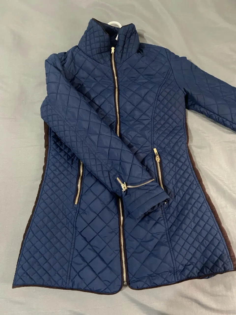Casaco Jaqueta Feminina Azul Matelassê